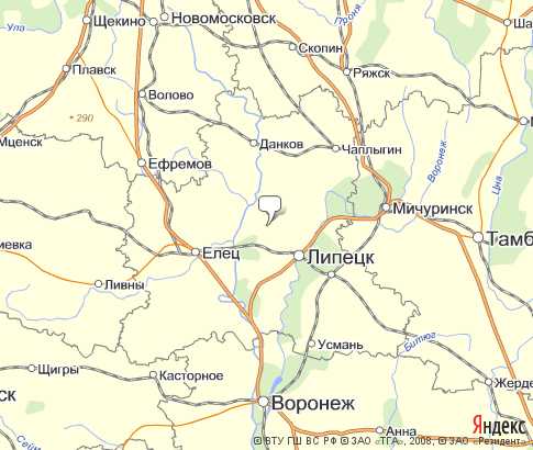 Карта: Липецкая