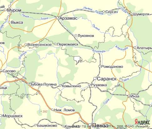 Карта: Мордовия
